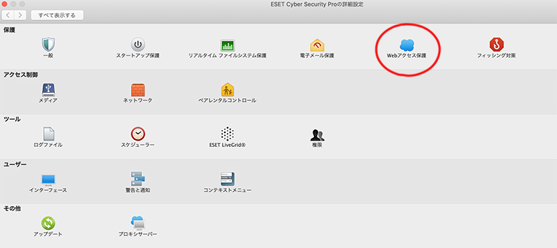 ESET Internet Security Webアクセス保護