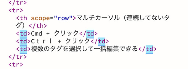 Command＋クリックで複数タグ選択