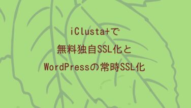 iClusta+で無料独自SSL化とWordPressの常時SSL化